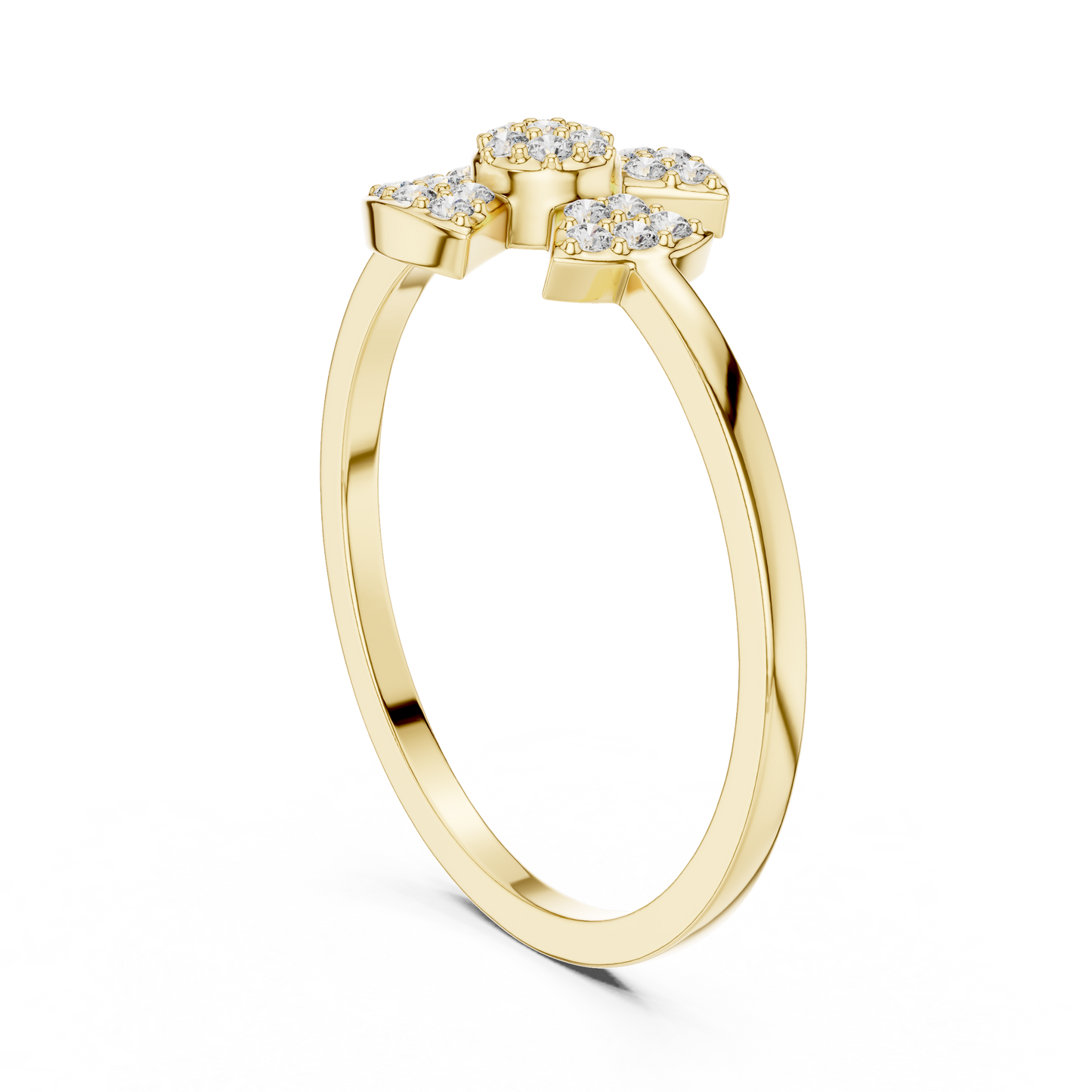 Elegant Diamond Flower Statement Ring for Women, Floral Cluster Design.
