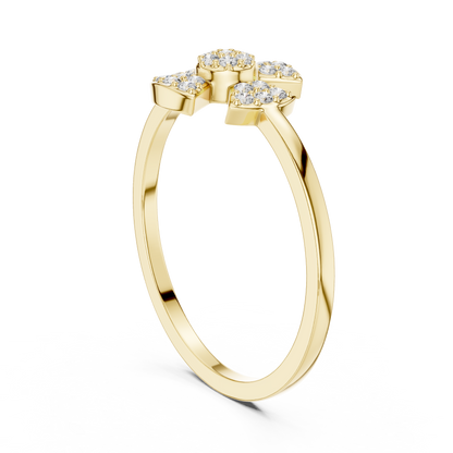 Elegant Diamond Flower Statement Ring for Women, Floral Cluster Design.