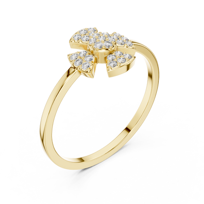 Elegant Diamond Flower Statement Ring for Women, Floral Cluster Design.