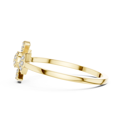 Elegant Diamond Flower Statement Ring for Women, Floral Cluster Design.