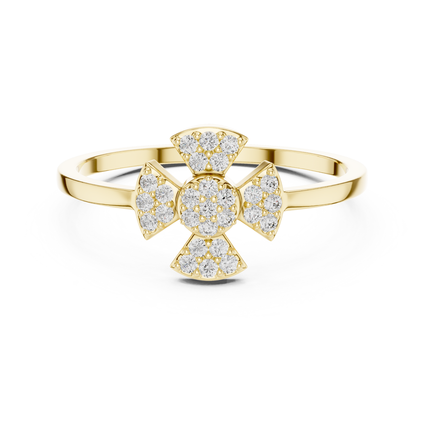 Elegant Diamond Flower Statement Ring for Women, Floral Cluster Design.