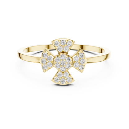 Elegant Diamond Flower Statement Ring for Women, Floral Cluster Design.