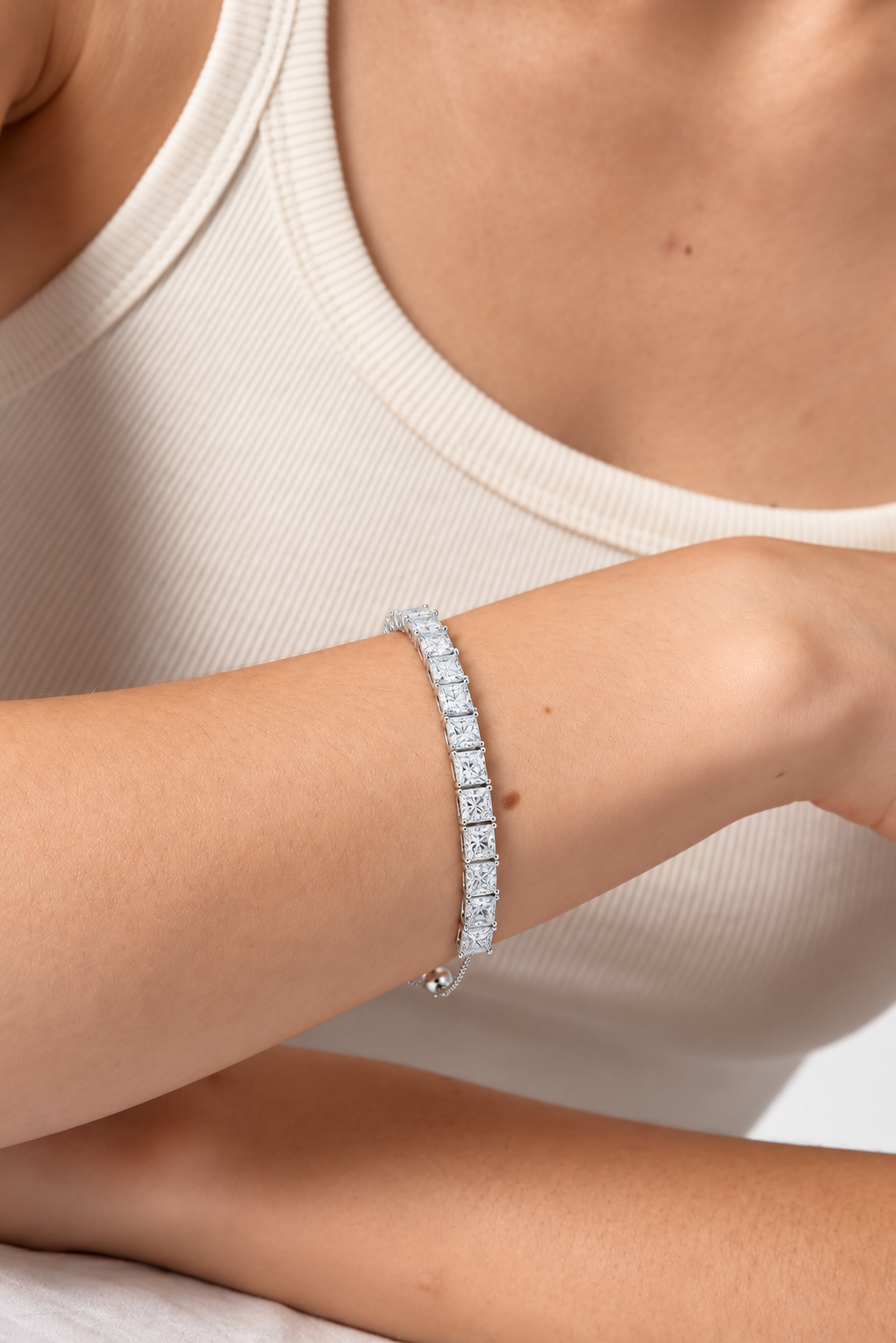 Slidora Adjustable Slider Lab Grown Diamond Tennis Bracelet