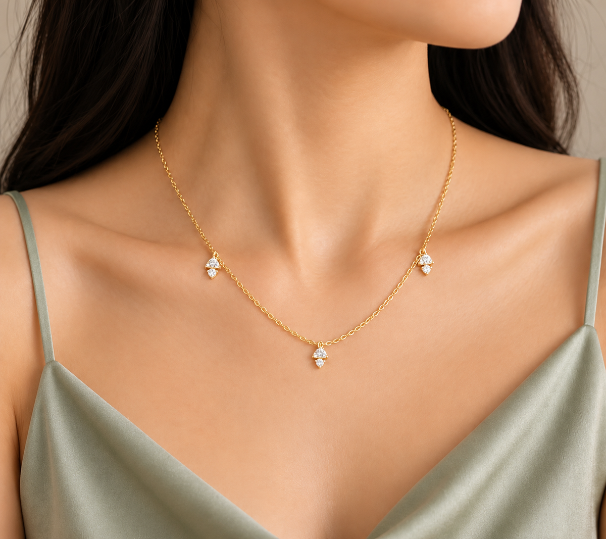 Elowira Delicate Diamond Charm Lab Grown Necklace