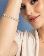 Perlaine Milgrain Round Lab Grown Diamond Chain Bracelet
