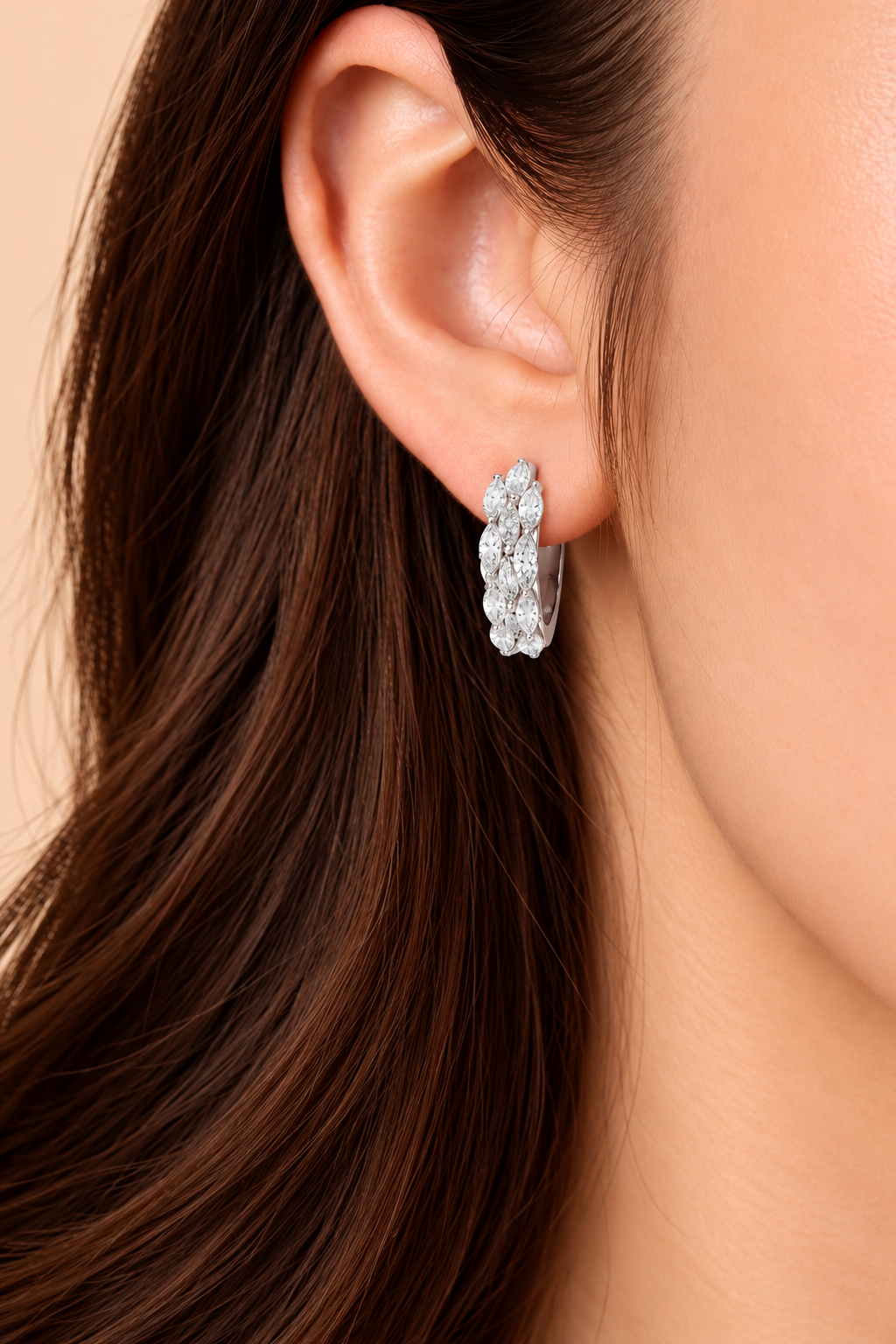 Seraphine Cascade Lab Grown Diamond Hoop Earrings