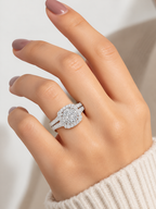 Evelisse Royale Round Halo Lab Grown Diamond Ring.