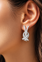 Elowyn Interwoven Pavé Lab Grown Diamond Drop Earrings