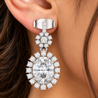 Celestine Bloom Oval Lab-Grown Diamond Drop Earrings