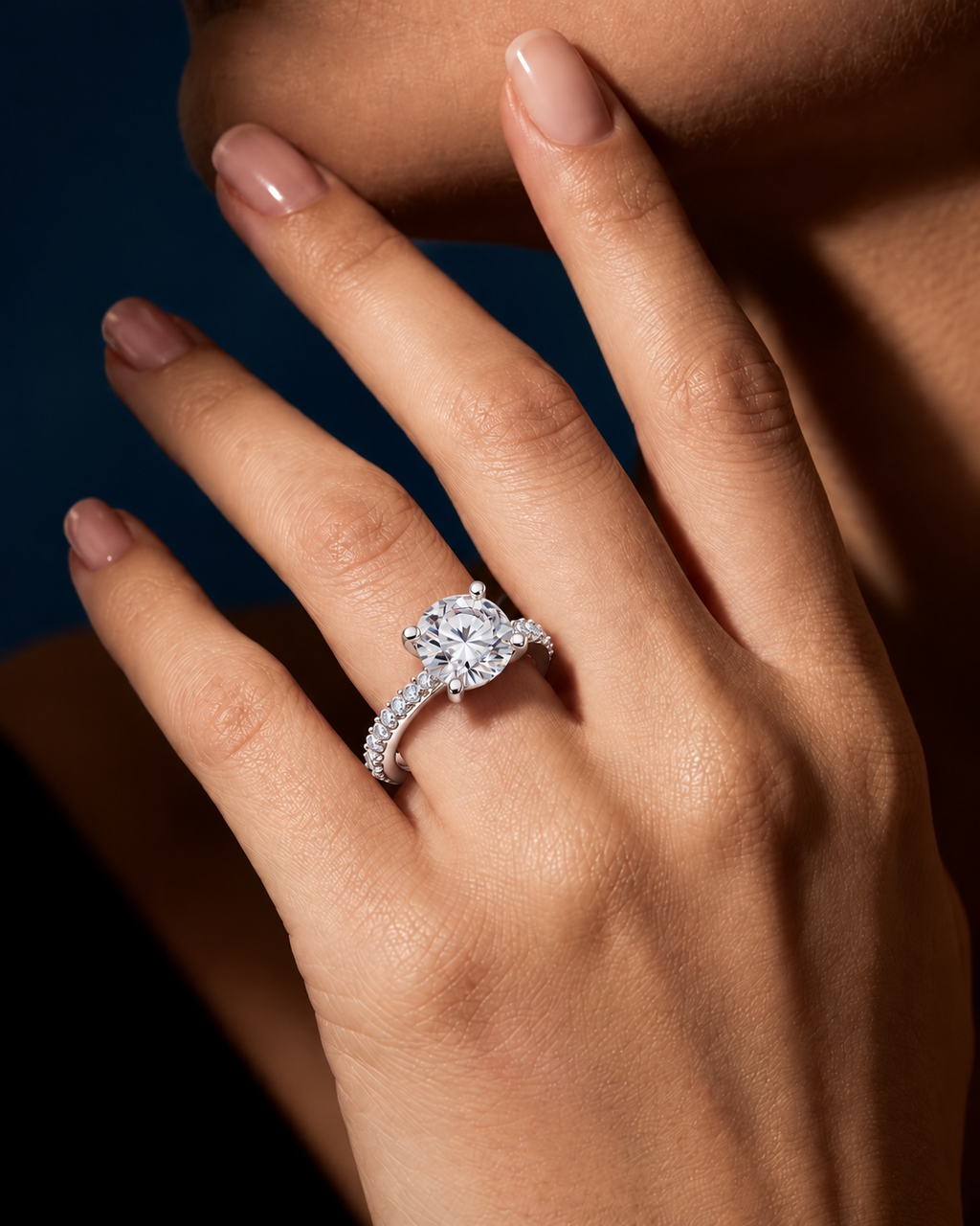 Calista Halo Solitaire Lab Grown Diamond Ring.