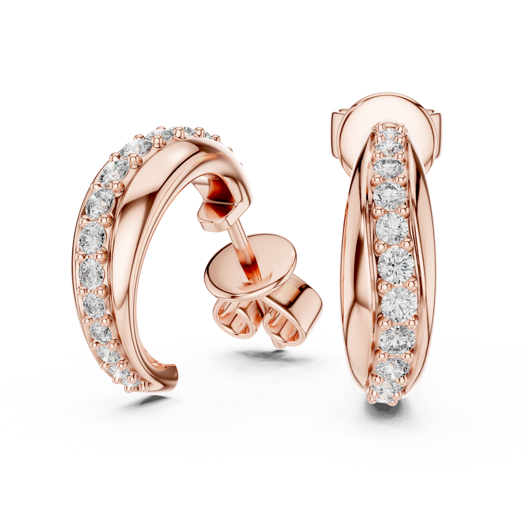Elegant Diamond Hoops – Brilliant Cut Earrings