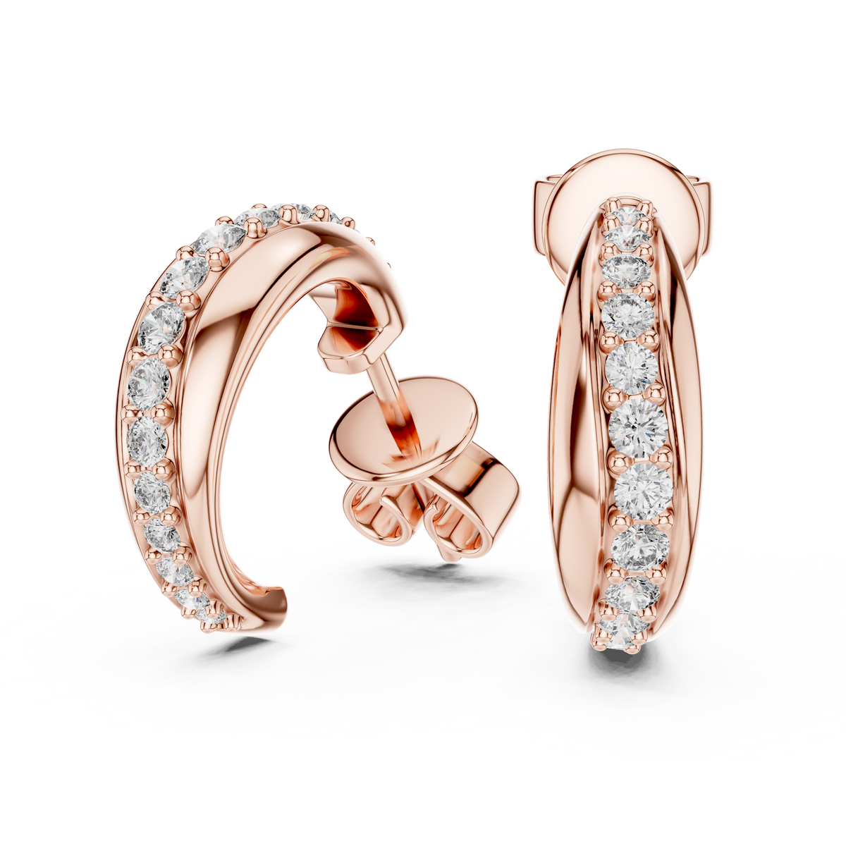 Elegant Diamond Hoops – Brilliant Cut Earrings
