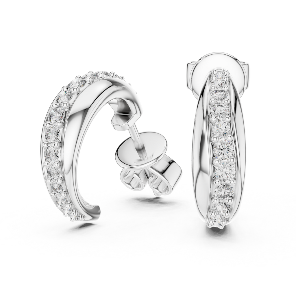 Elegant Diamond Hoops – Brilliant Cut Earrings