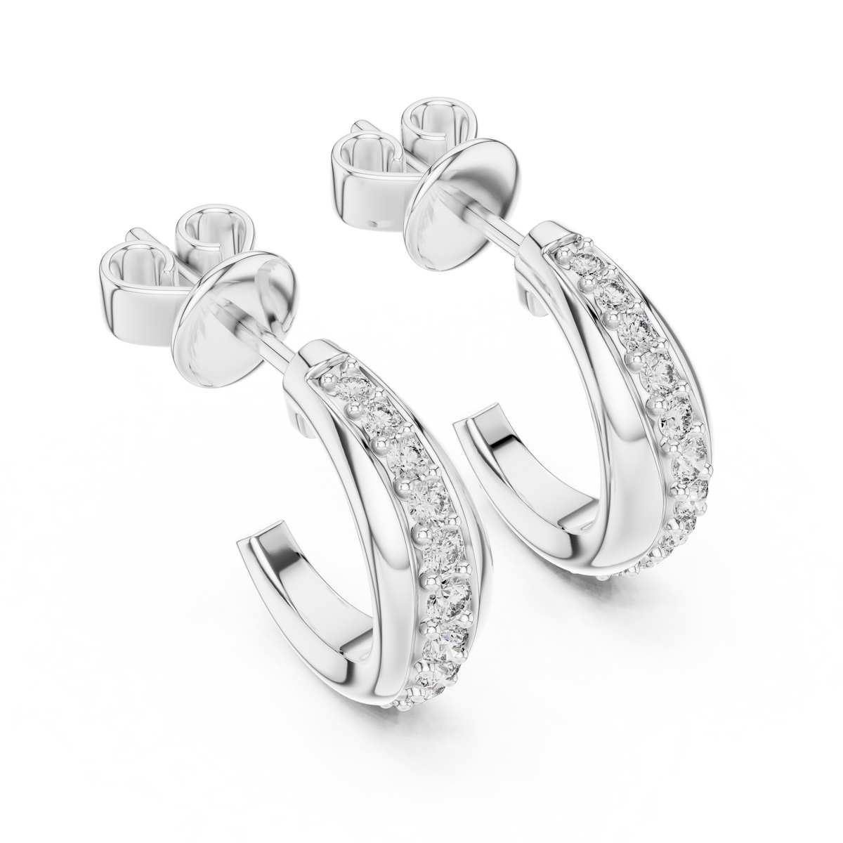 Elegant Diamond Hoops – Brilliant Cut Earrings