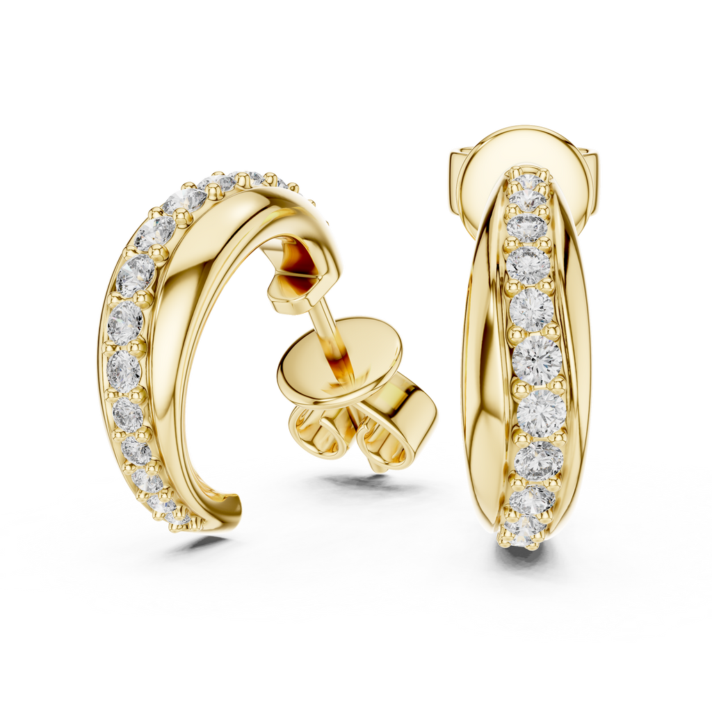 Elegant Diamond Hoops – Brilliant Cut Earrings
