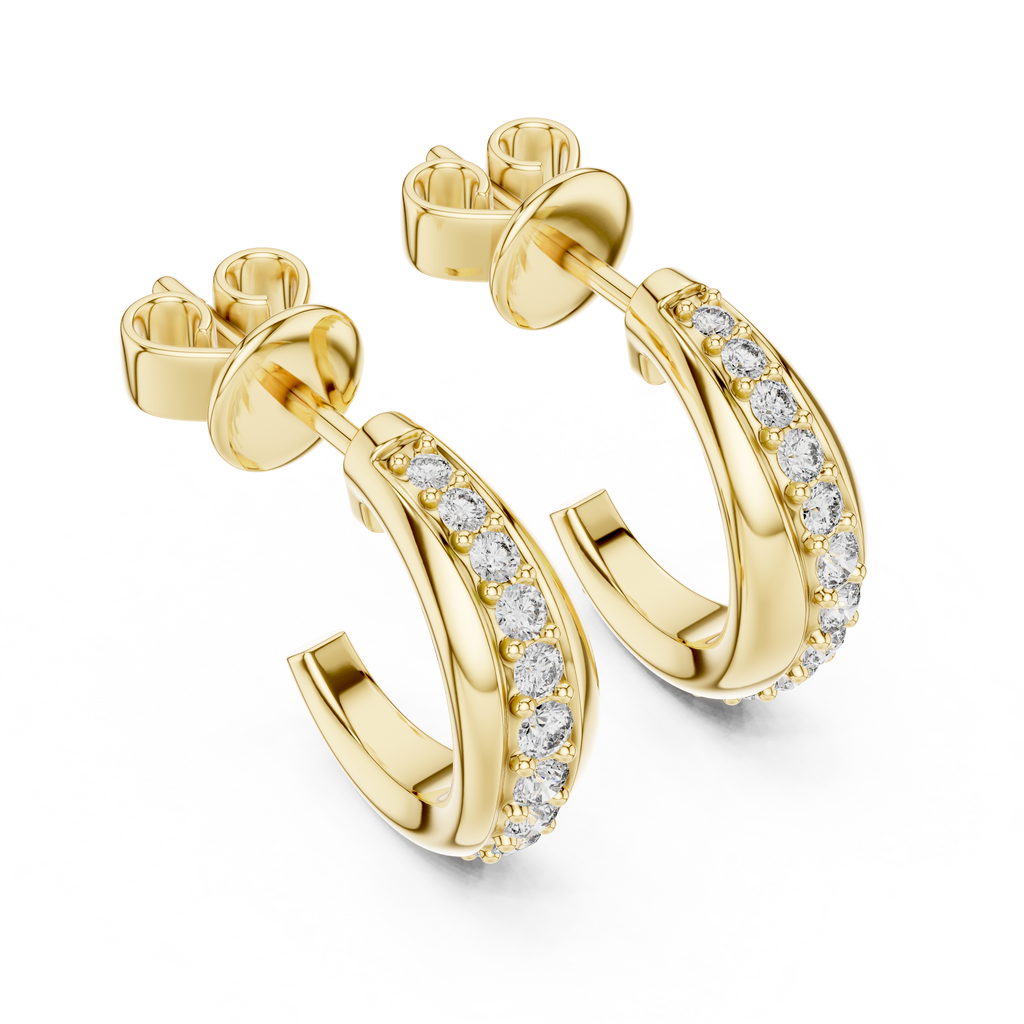 Elegant Diamond Hoops – Brilliant Cut Earrings