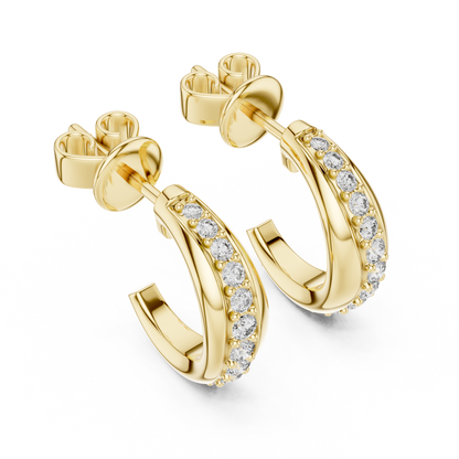 Elegant Diamond Hoops – Brilliant Cut Earrings