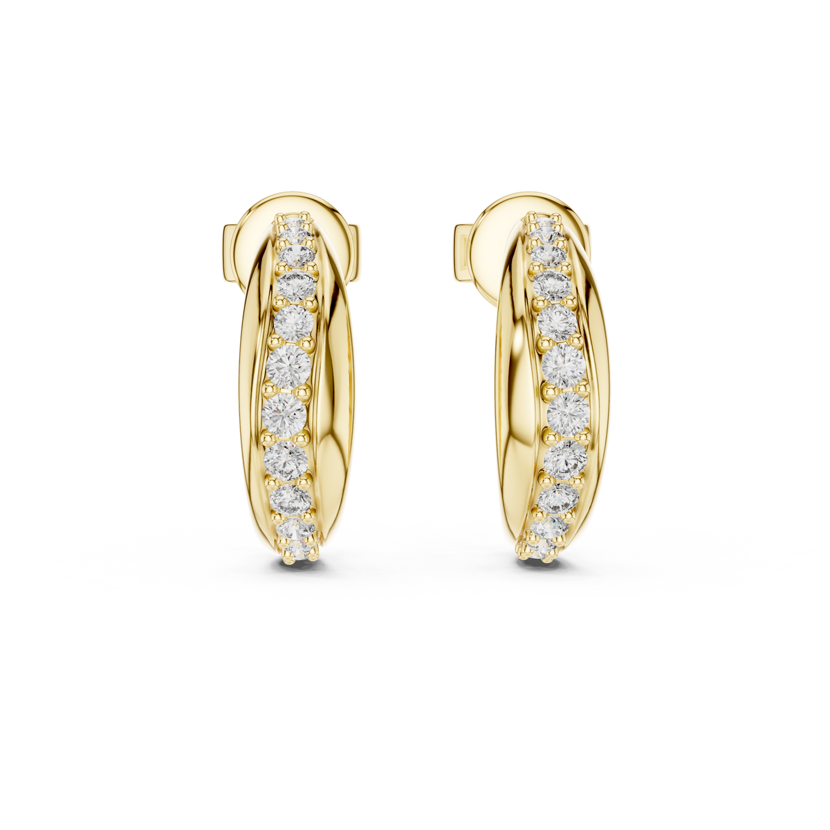 Elegant Diamond Hoops – Brilliant Cut Earrings