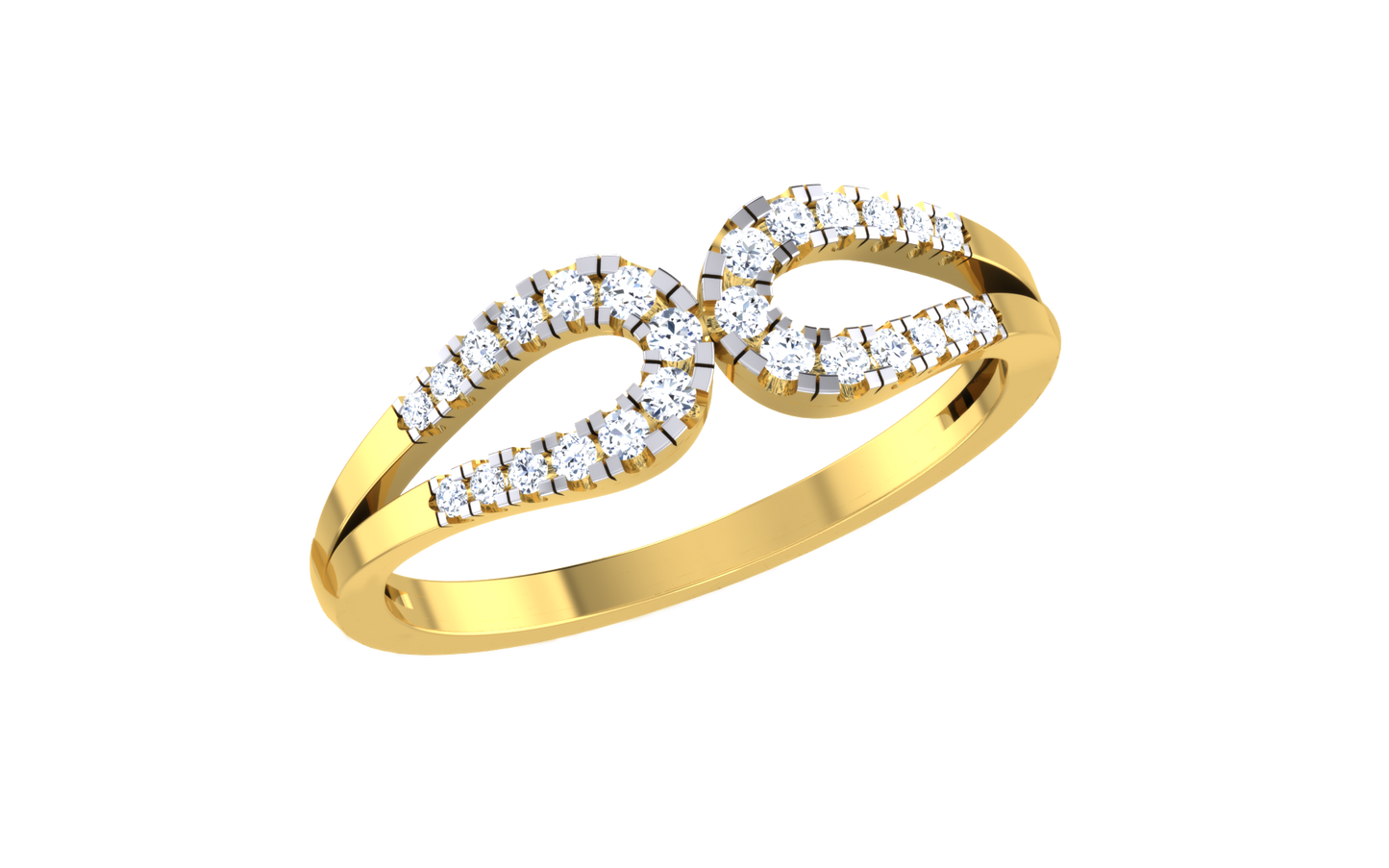 Double Loop Diamond Ring for Women