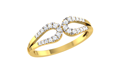 Double Loop Diamond Ring for Women