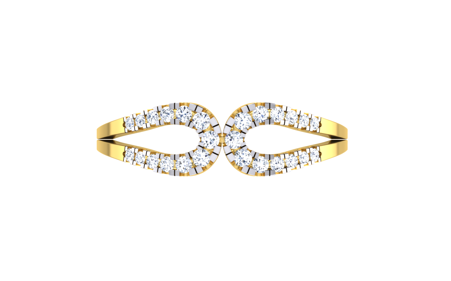 Double Loop Diamond Ring for Women