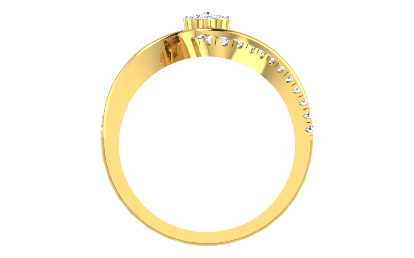 Sparkling Wave Design Engagement Ring.