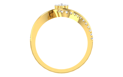 Sparkling Wave Design Engagement Ring.
