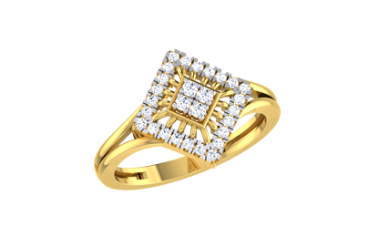 Elegant Square Cluster Diamond Ring
