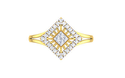 Elegant Square Cluster Diamond Ring