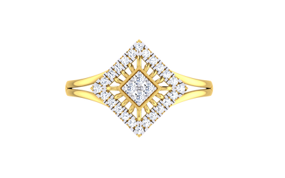 Elegant Square Cluster Diamond Ring