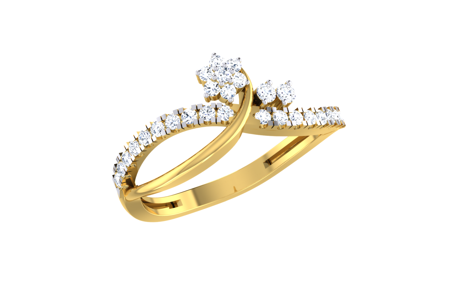 Luxury Geometric Diamond Ring
