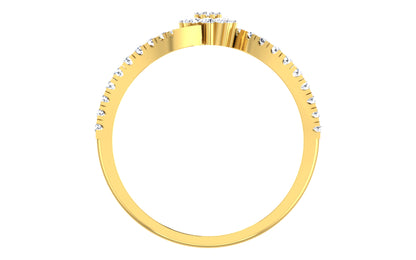 Elegant Gold Twist Ring with Center Diamond Cluster