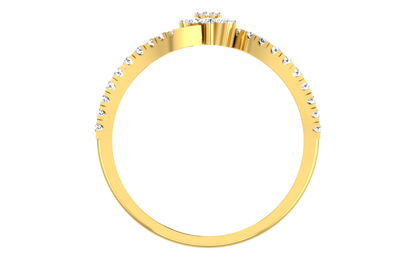 Elegant Gold Twist Ring with Center Diamond Cluster