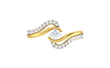 Sparkling Wave Design Engagement Ring.