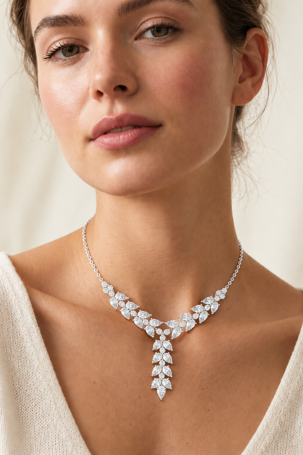 Seraphina Pear Cluster Lab Grown Diamond Y-Necklace