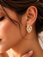 Elowena Interlocking Teardrop Lab Grown Diamond Drop Earrings