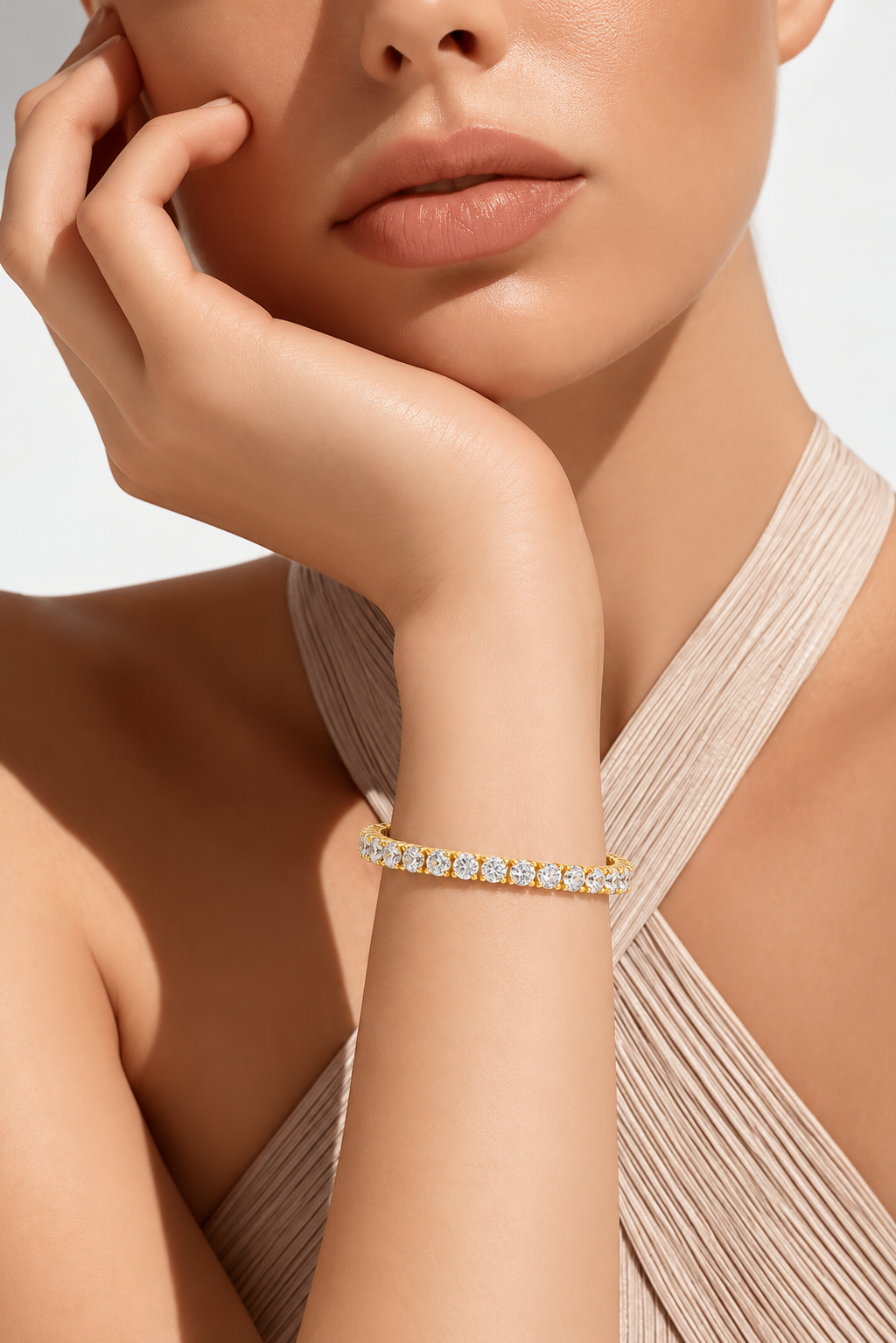 Eternelle Slim Round Lab Grown Diamond Tennis Bracelet