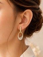 Elowira Double Oval Lab Grown Diamond Drop Earrings