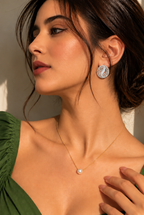 Coralle Lace Texture Curved Pavé Lab Grown Diamond Earrings