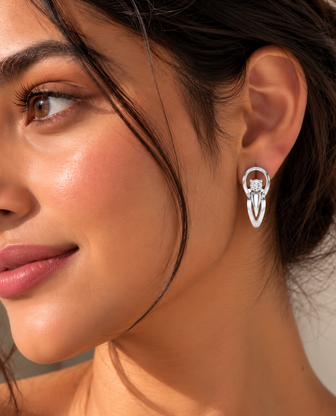 Elara Teardrop Solitaire Lab Grown Diamond Drop Earrings