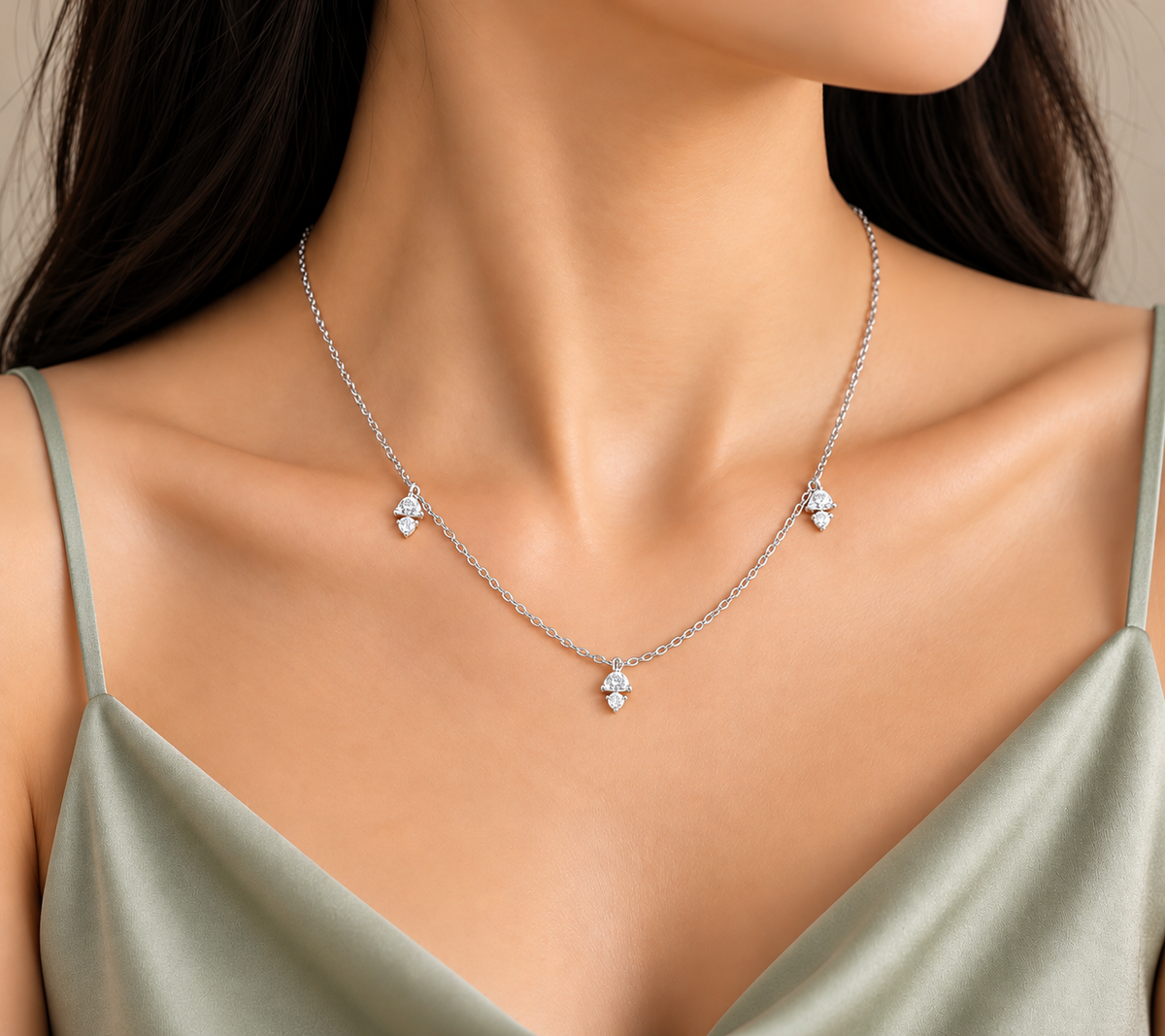 Elowira Delicate Diamond Charm Lab Grown Necklace