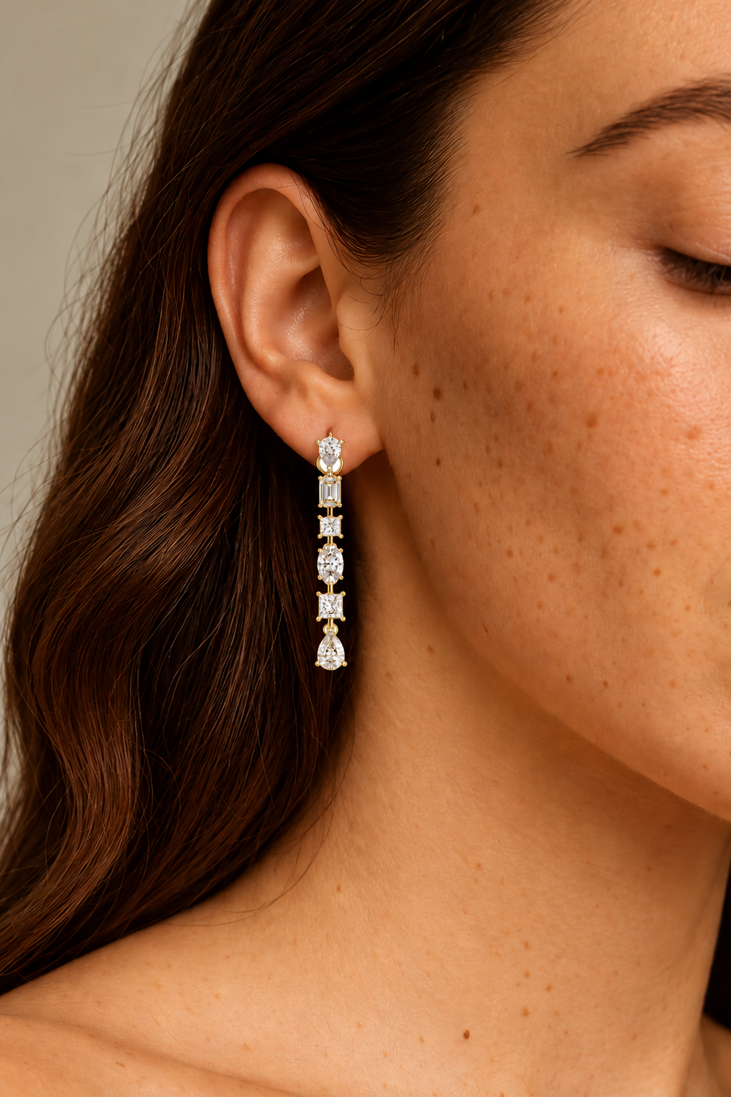 Seraphina Geometric Lab Grown Diamond Drop Earrings