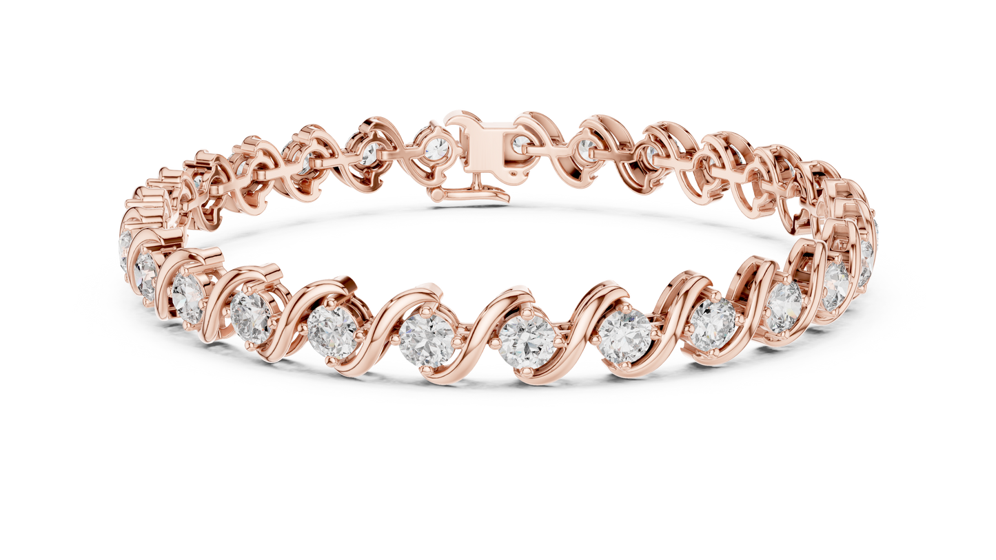Fluid Curve Diamond Bracelet