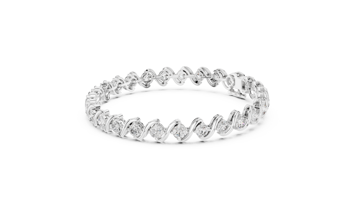 Fluid Curve Diamond Bracelet