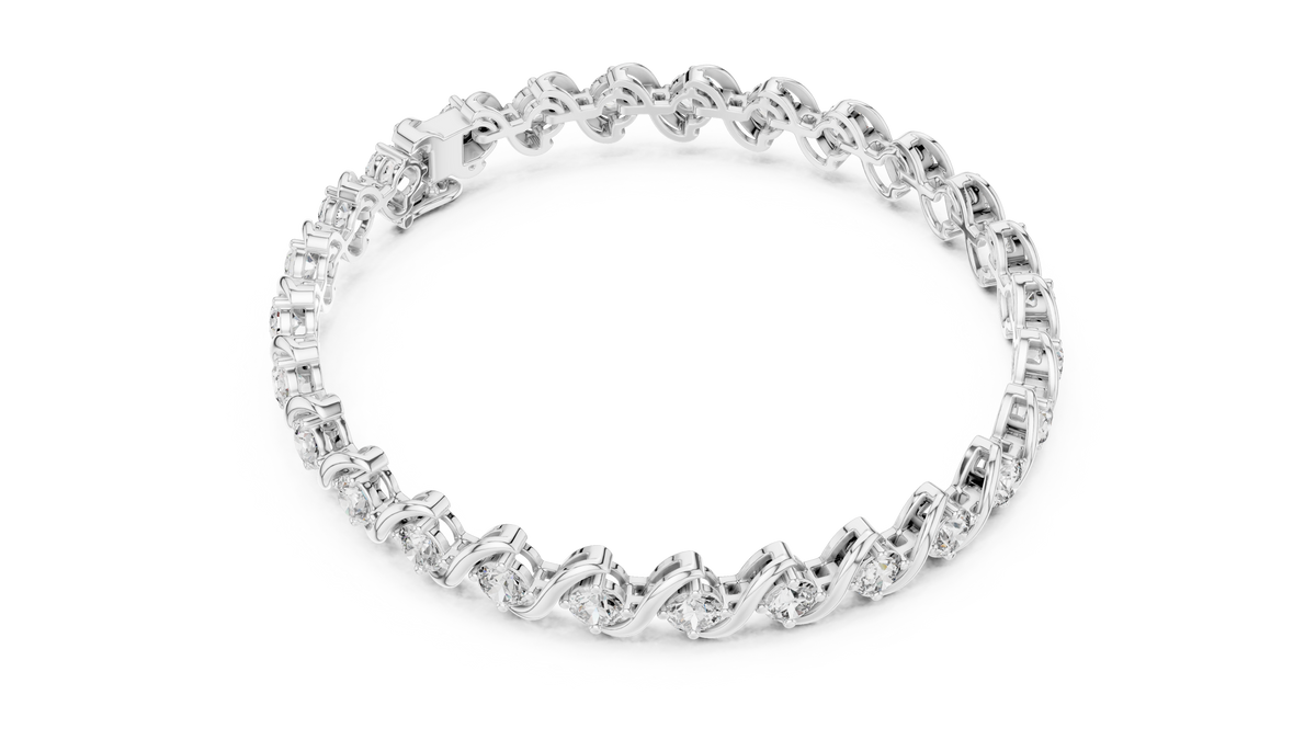 Fluid Curve Diamond Bracelet
