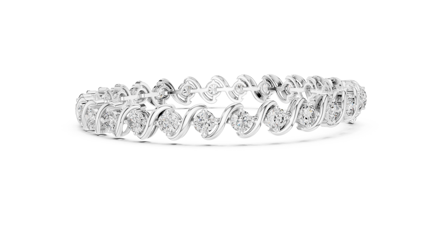 Fluid Curve Diamond Bracelet