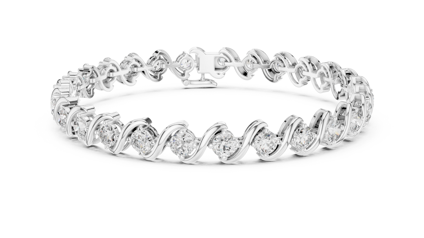 Fluid Curve Diamond Bracelet