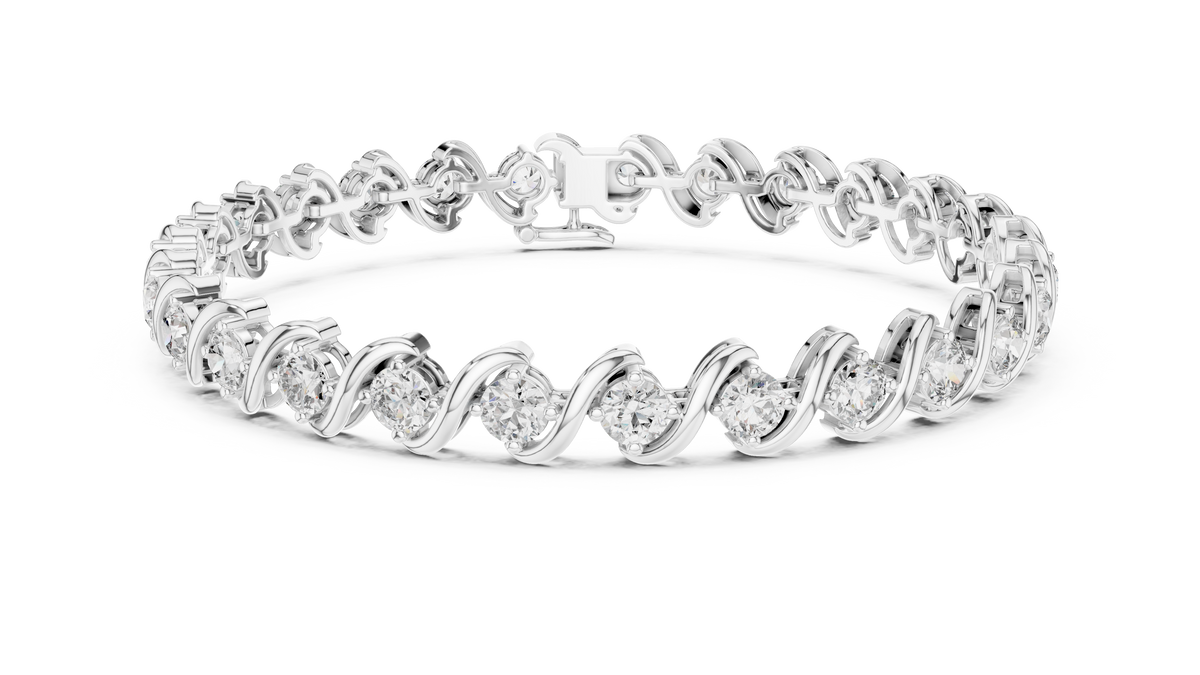 Fluid Curve Diamond Bracelet
