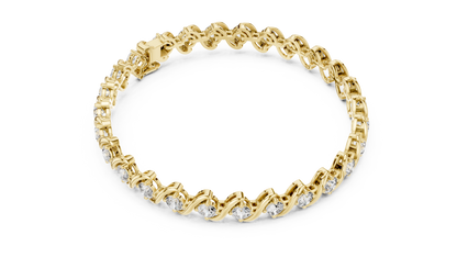 Fluid Curve Diamond Bracelet