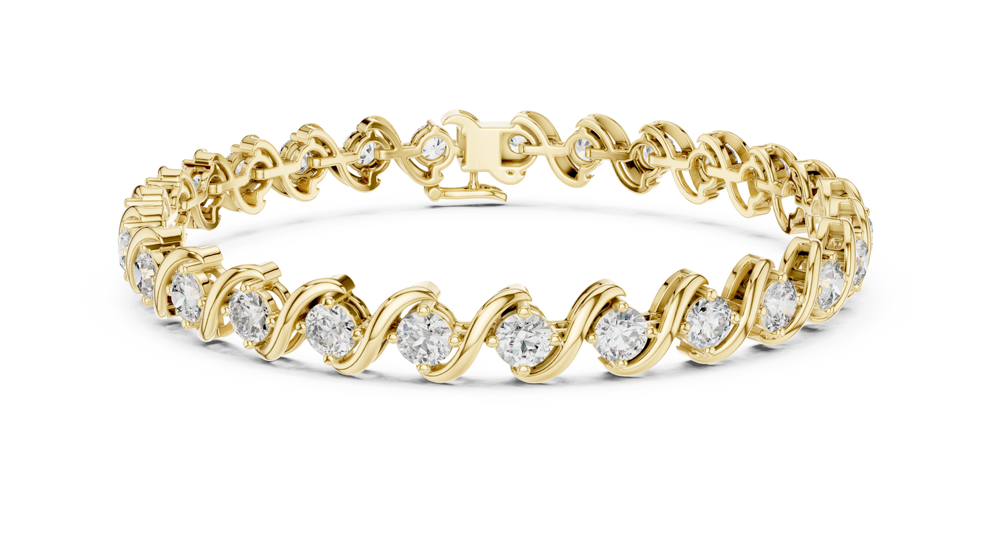 Fluid Curve Diamond Bracelet